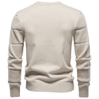 Men’s Textured Ribbed Crewneck Cotton Sweater
