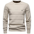 Men’s Textured Ribbed Crewneck Cotton Sweater