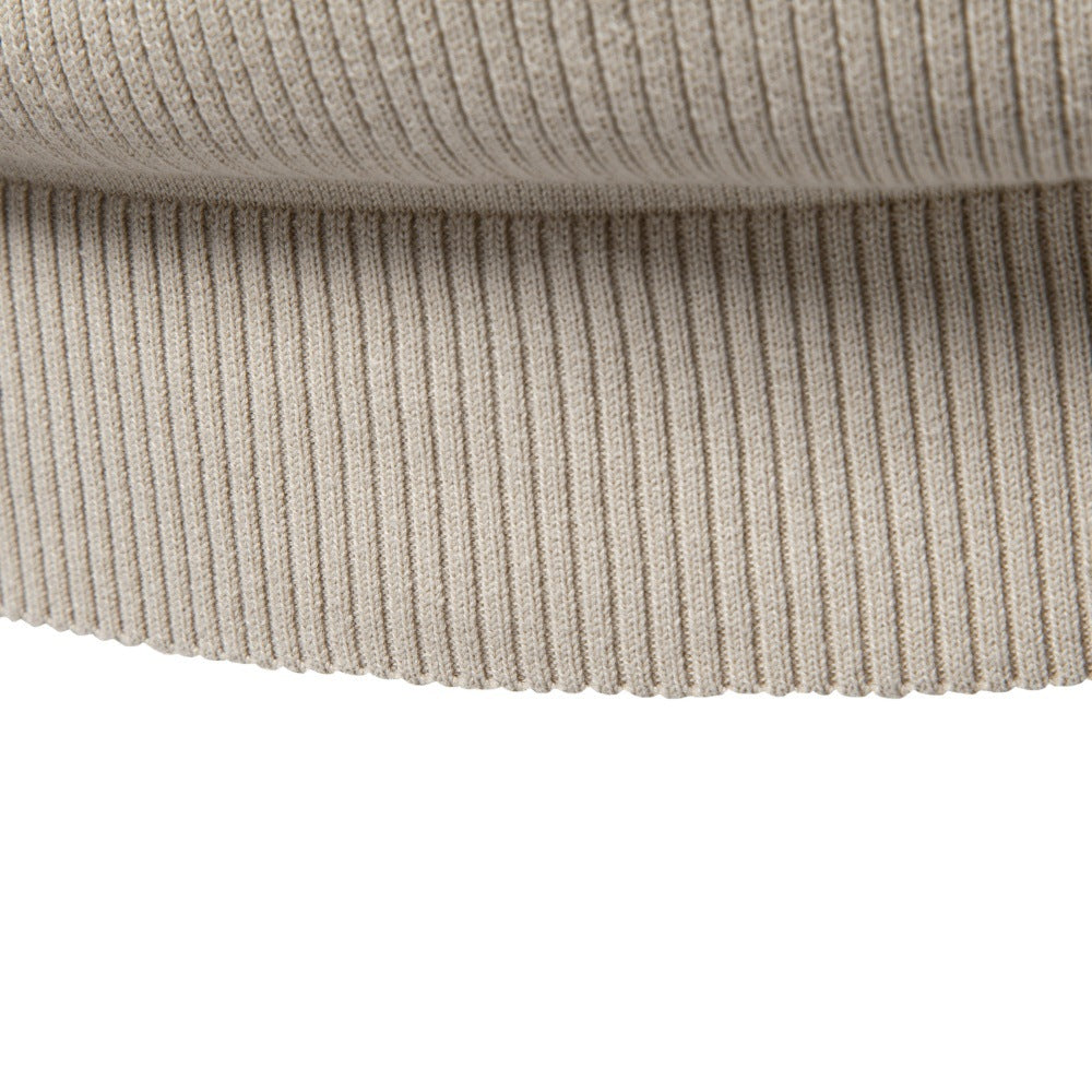 Men’s Textured Ribbed Crewneck Cotton Sweater