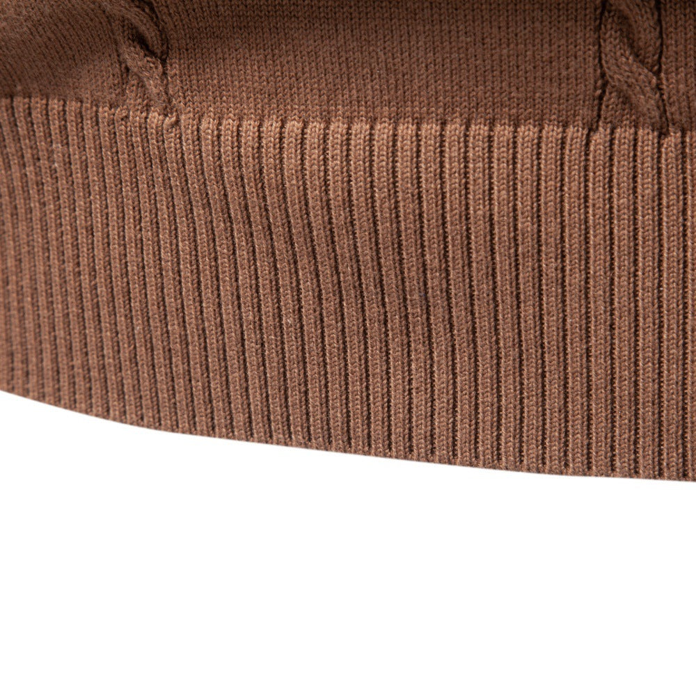 Men’s Cable Knit Quarter Zip Cotton Sweater