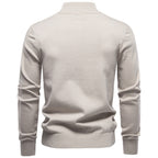 Men’s Cable Knit Quarter Zip Cotton Sweater