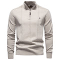 Men’s Cable Knit Quarter Zip Cotton Sweater