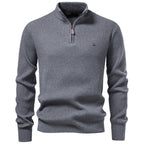 Men’s Ribbed Quarter Zip Cotton Sweater