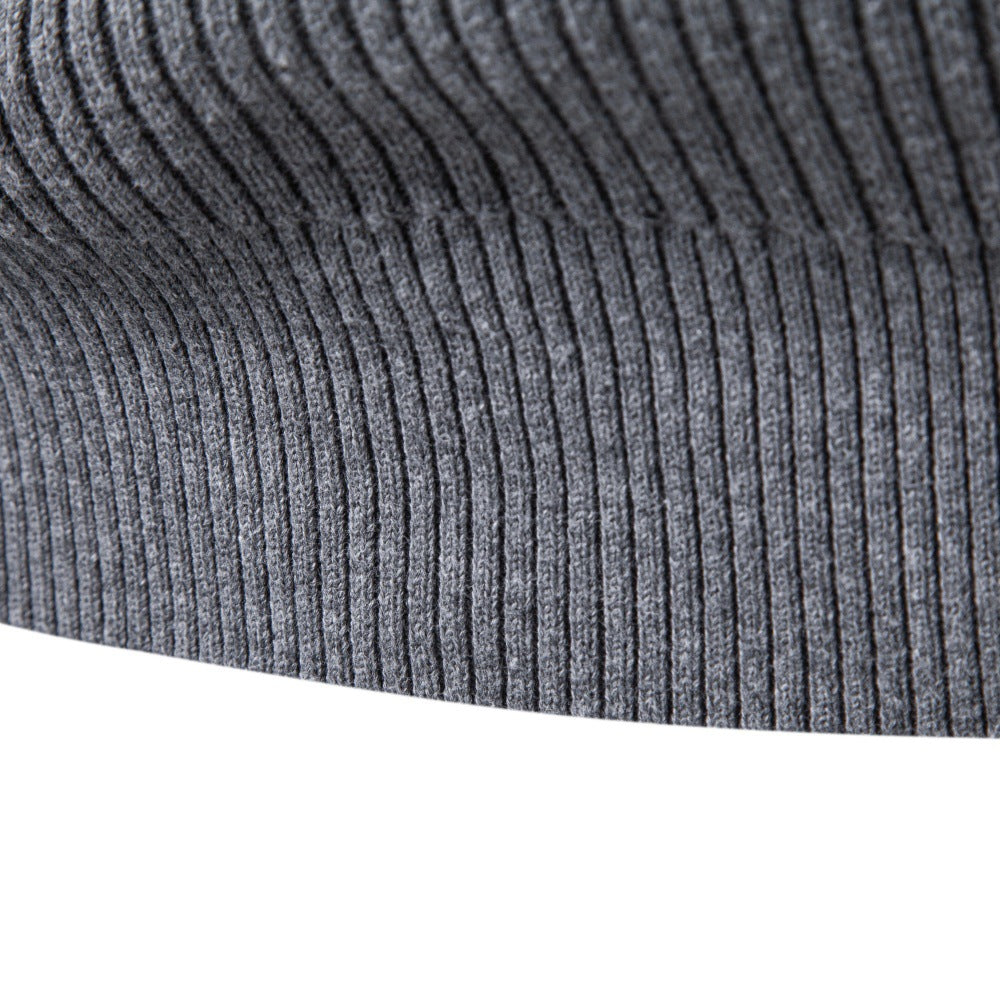 Men’s Ribbed Quarter Zip Cotton Sweater