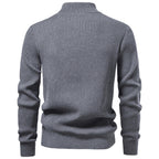 Men’s Ribbed Quarter Zip Cotton Sweater