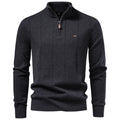 Men’s Quarter Zip Cotton Pullover Sweater