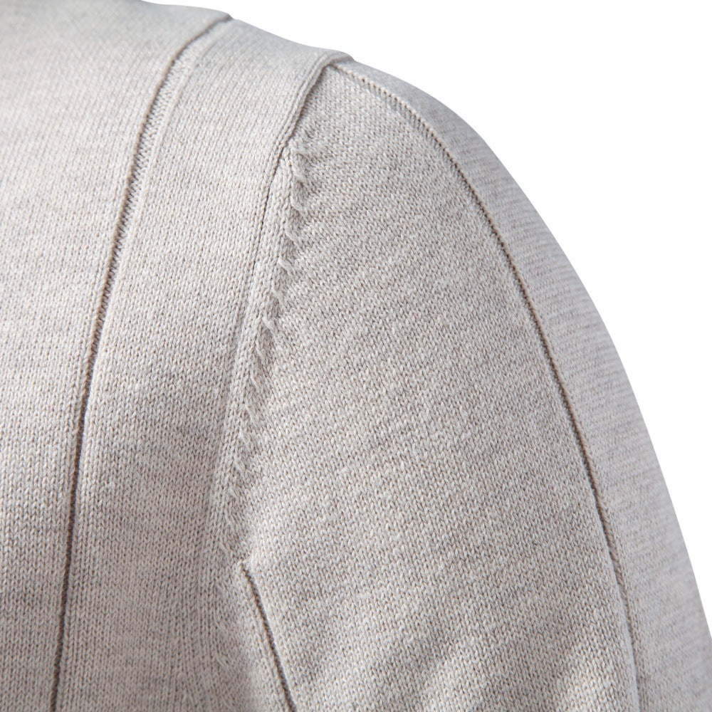 Men’s Quarter Zip Cotton Pullover Sweater