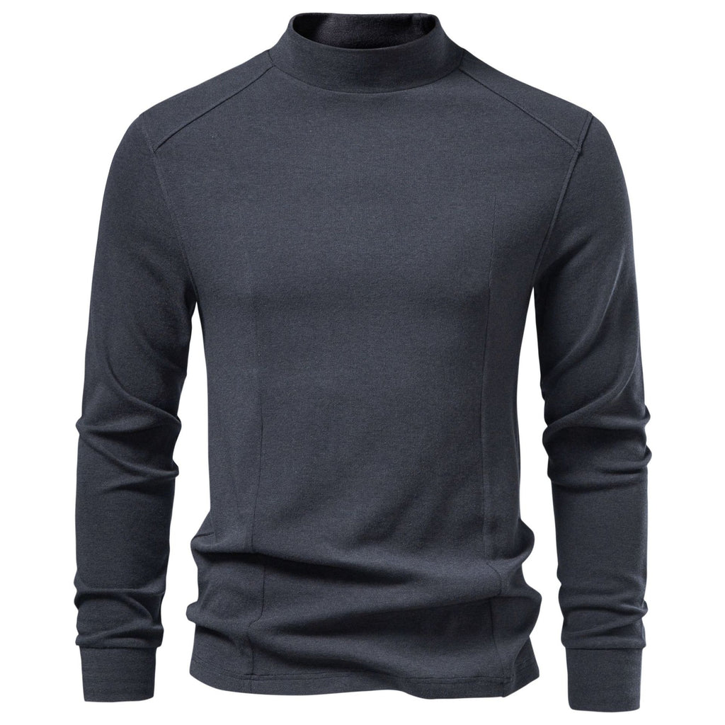 Men’s Mock Neck Long Sleeve Knit Shirt