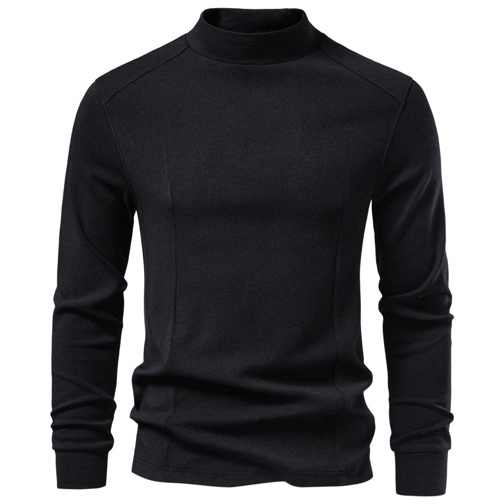 Men’s Mock Neck Long Sleeve Knit Shirt