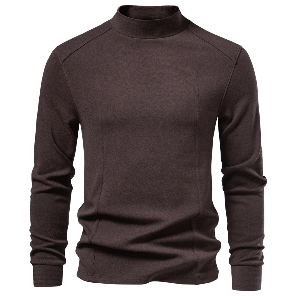 Men’s Mock Neck Long Sleeve Knit Shirt