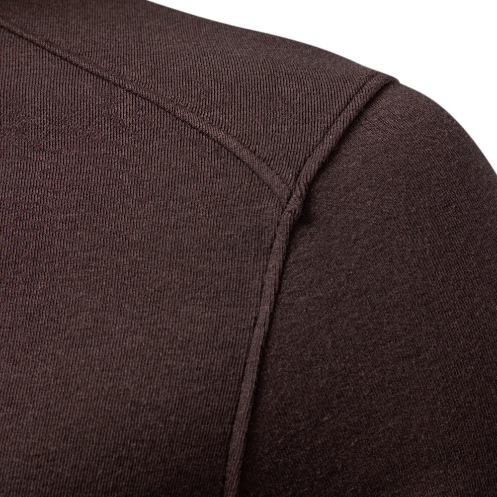 Men’s Mock Neck Long Sleeve Knit Shirt