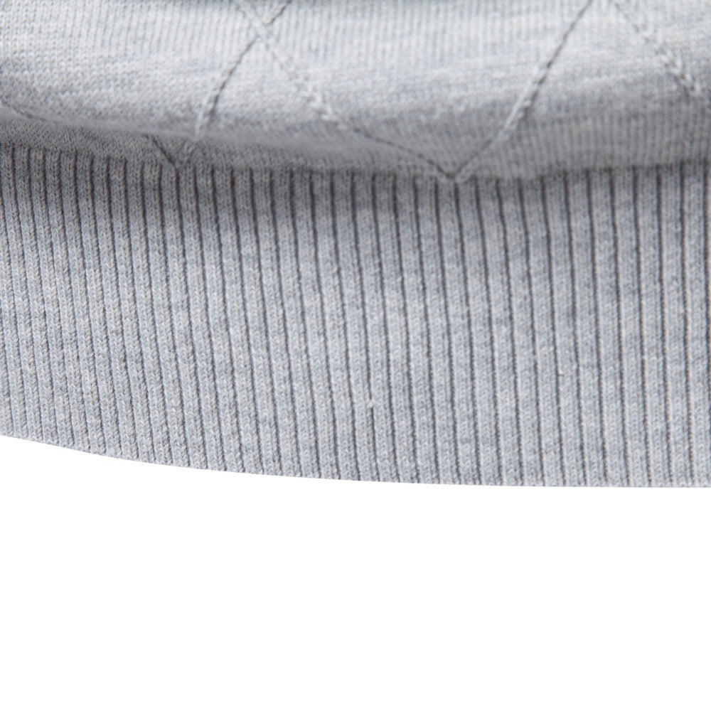 Men’s Diamond Knit Quarter Zip Cotton Sweater