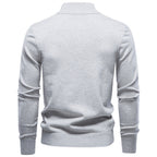 Men’s Diamond Knit Quarter Zip Cotton Sweater