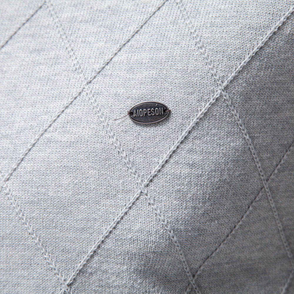 Men’s Diamond Knit Quarter Zip Cotton Sweater