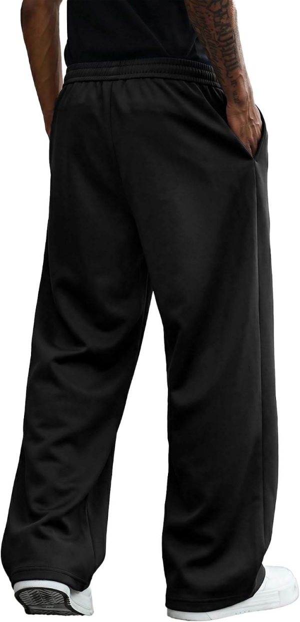 Men’s Baggy Wide Leg Sweatpants Barrel Cut Oversized Streetwear Lounge Pants with Drawstring