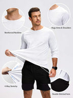 Men’s 3/4 Sleeve Baseball Raglan T Shirt Crew Neck Casual Moisture Wicking Athletic Top