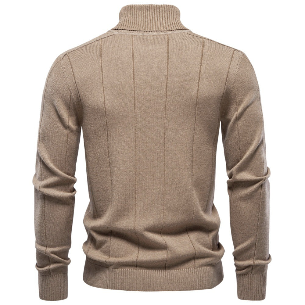 Men’s Vertical Ribbed Turtleneck Sweater