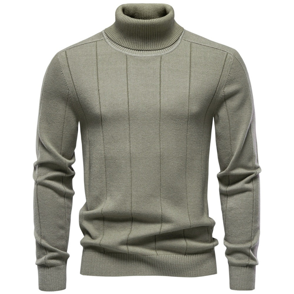Men’s Vertical Ribbed Turtleneck Sweater