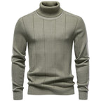 Men’s Vertical Ribbed Turtleneck Sweater