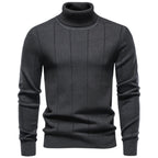 Men’s Vertical Ribbed Turtleneck Sweater