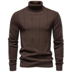 Men’s Vertical Ribbed Turtleneck Sweater