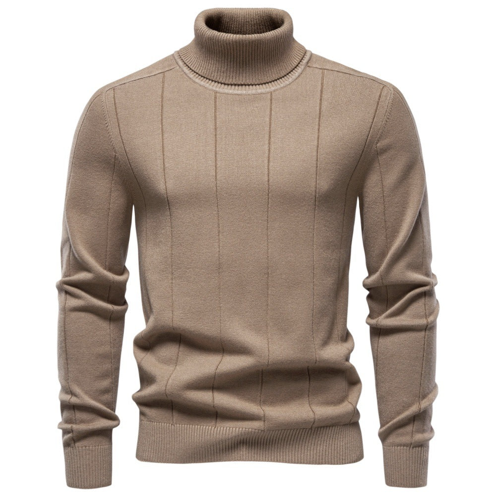 Men’s Vertical Ribbed Turtleneck Sweater