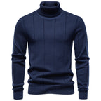 Men’s Vertical Ribbed Turtleneck Sweater