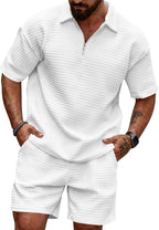 Men’s 2 Piece Polo Shirt Short Set Summer Casual Loungewear Tracksuits
