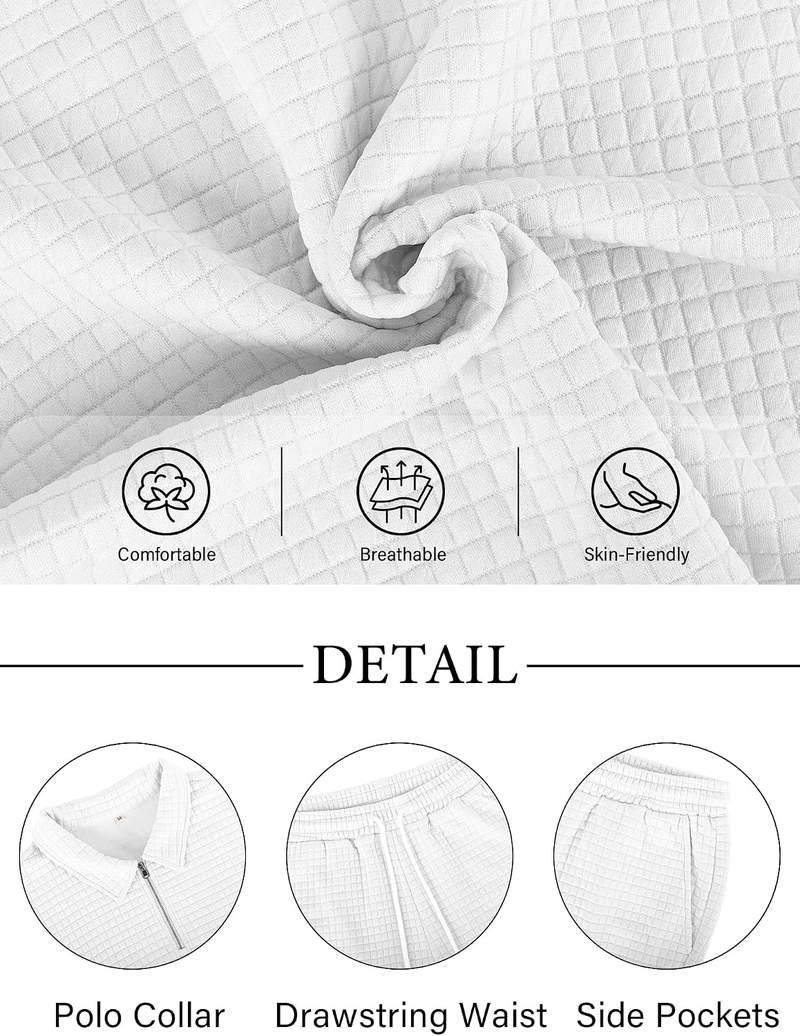 Men’s 2 Piece Polo Shirt Short Set Summer Casual Loungewear Tracksuits